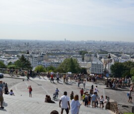 Panorama Paryża z Montmartre Rozległa panorama Paryża widziana z tarasu Montmartre