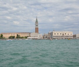 Panorama Wenecji – Campanile i Palazzo Ducale Panorama historycznego centrum Wenecji widziana z laguni